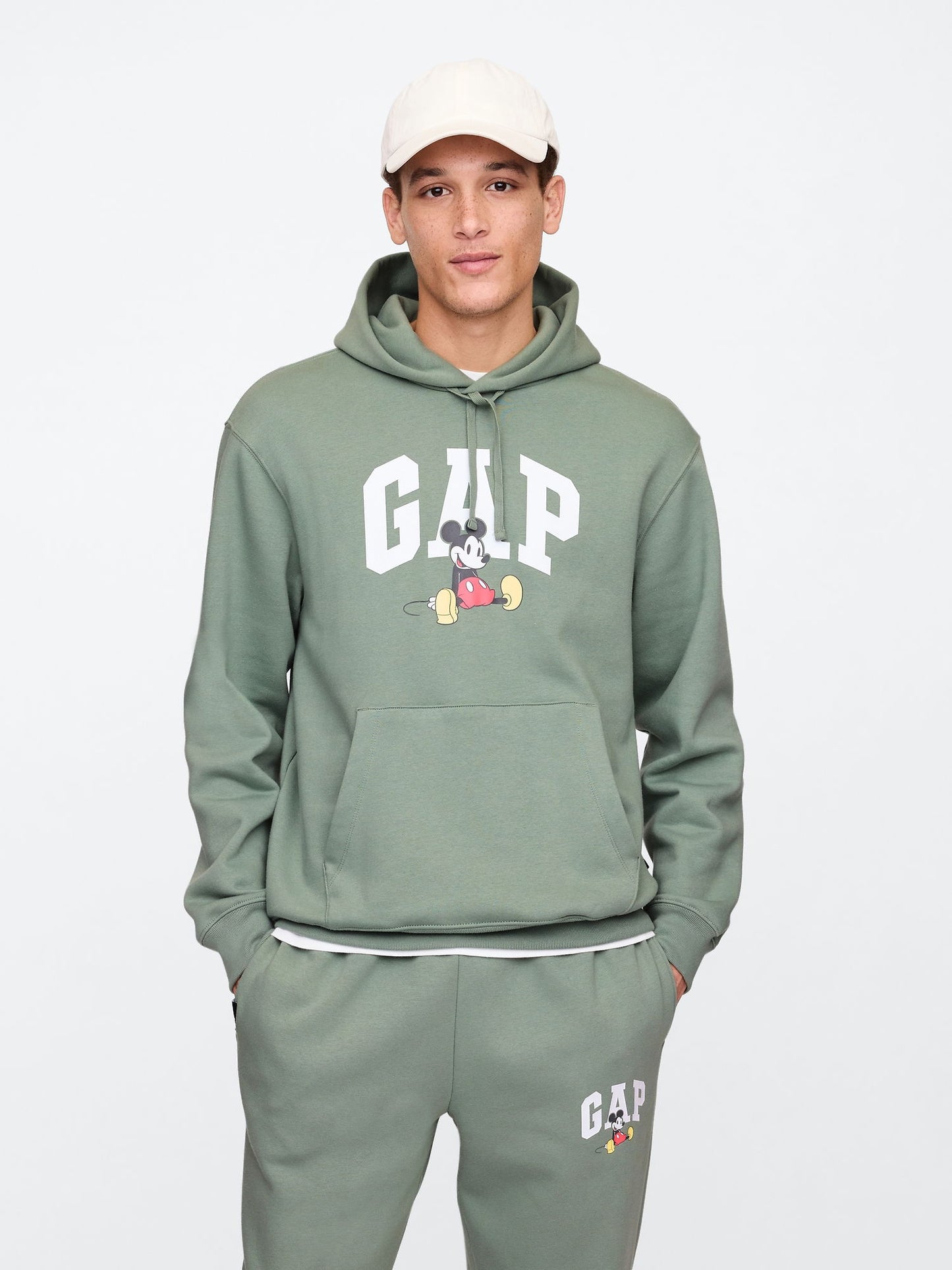 Yeşil Gap Logo Disney Grafikli Fleece Sweatshirt