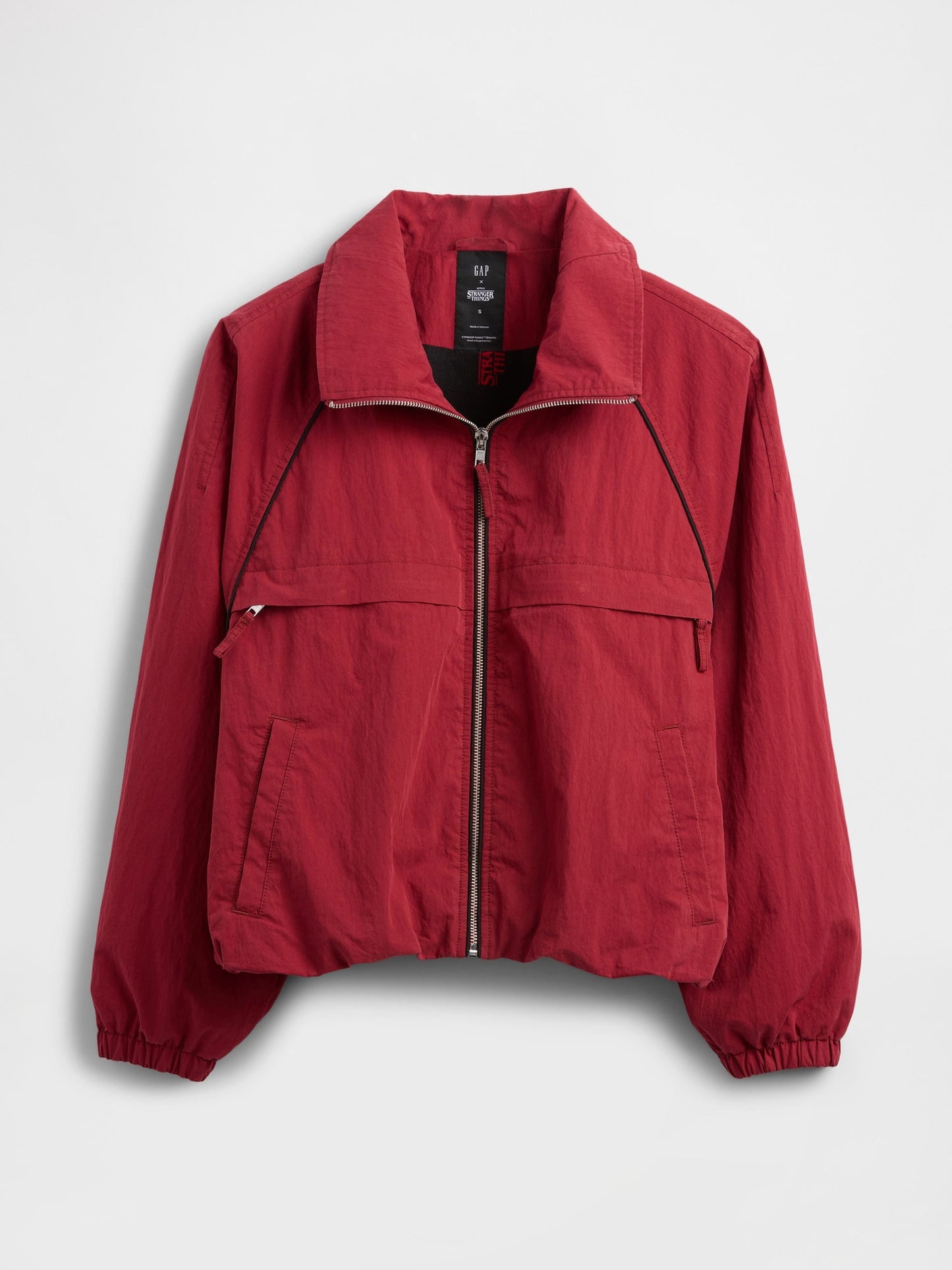 Kırmızı Stranger Things Flannel-astarlı Track Ceket
