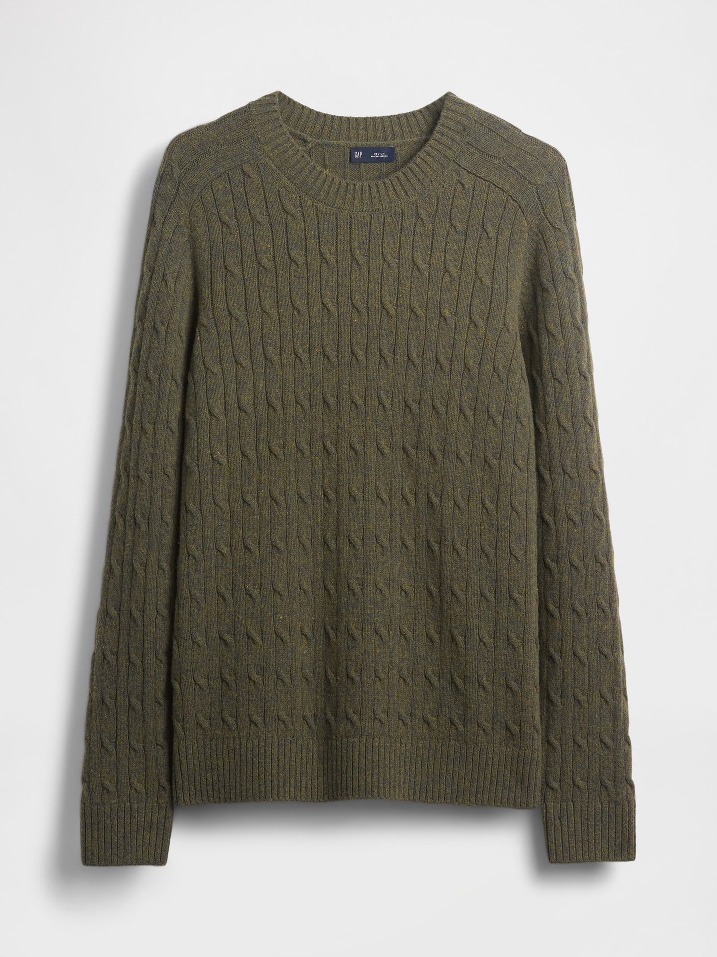 Haki Merino Wool-blend Cable-knit Kazak