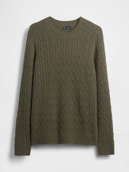 Haki Merino Wool-blend Cable-knit Kazak