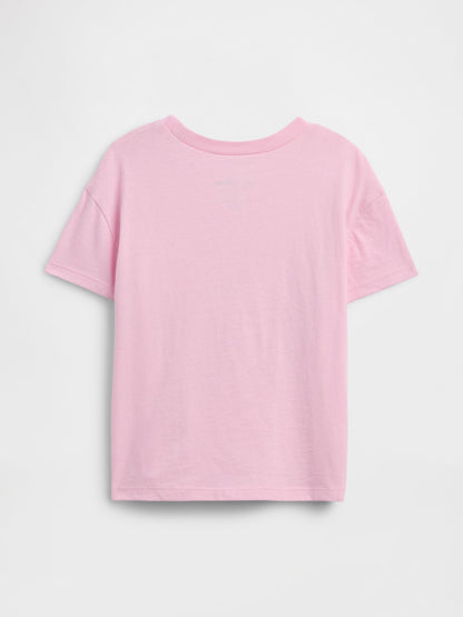 Açık Pembe Disney Grafik Baskılı T-shirt