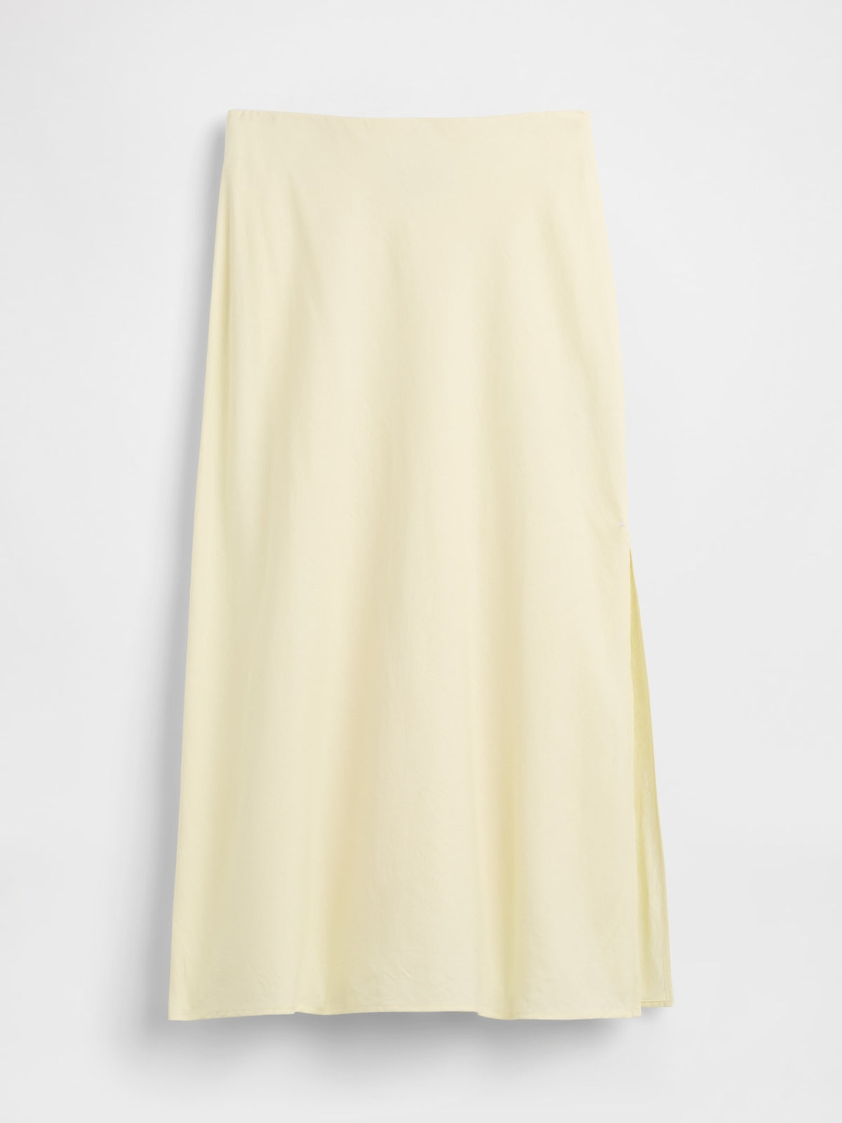 Sarı Keten Karışımı Maxi Slip Etek