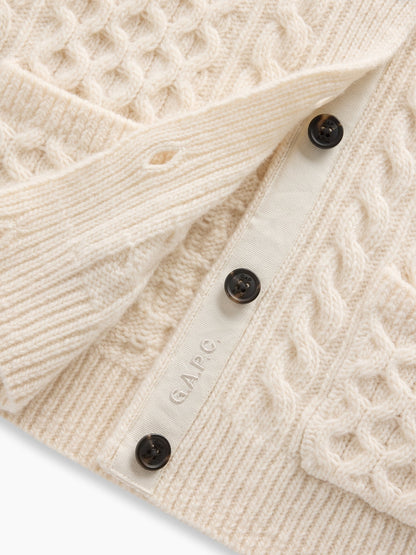 Krem Gap × A.p.c. Yün Cable Örgü Hırka