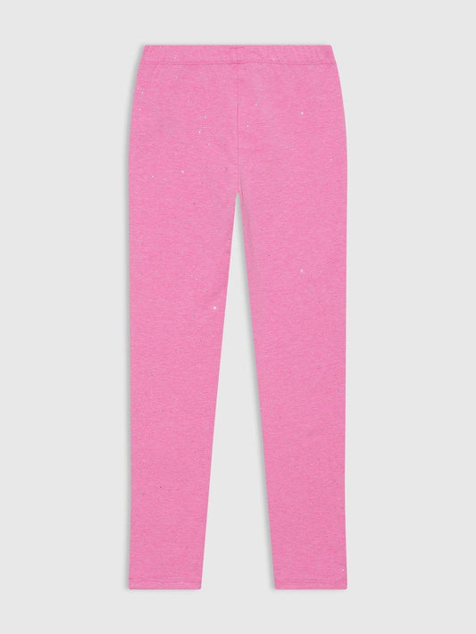 Pembe Pırıltılı Streç Jarse Tayt