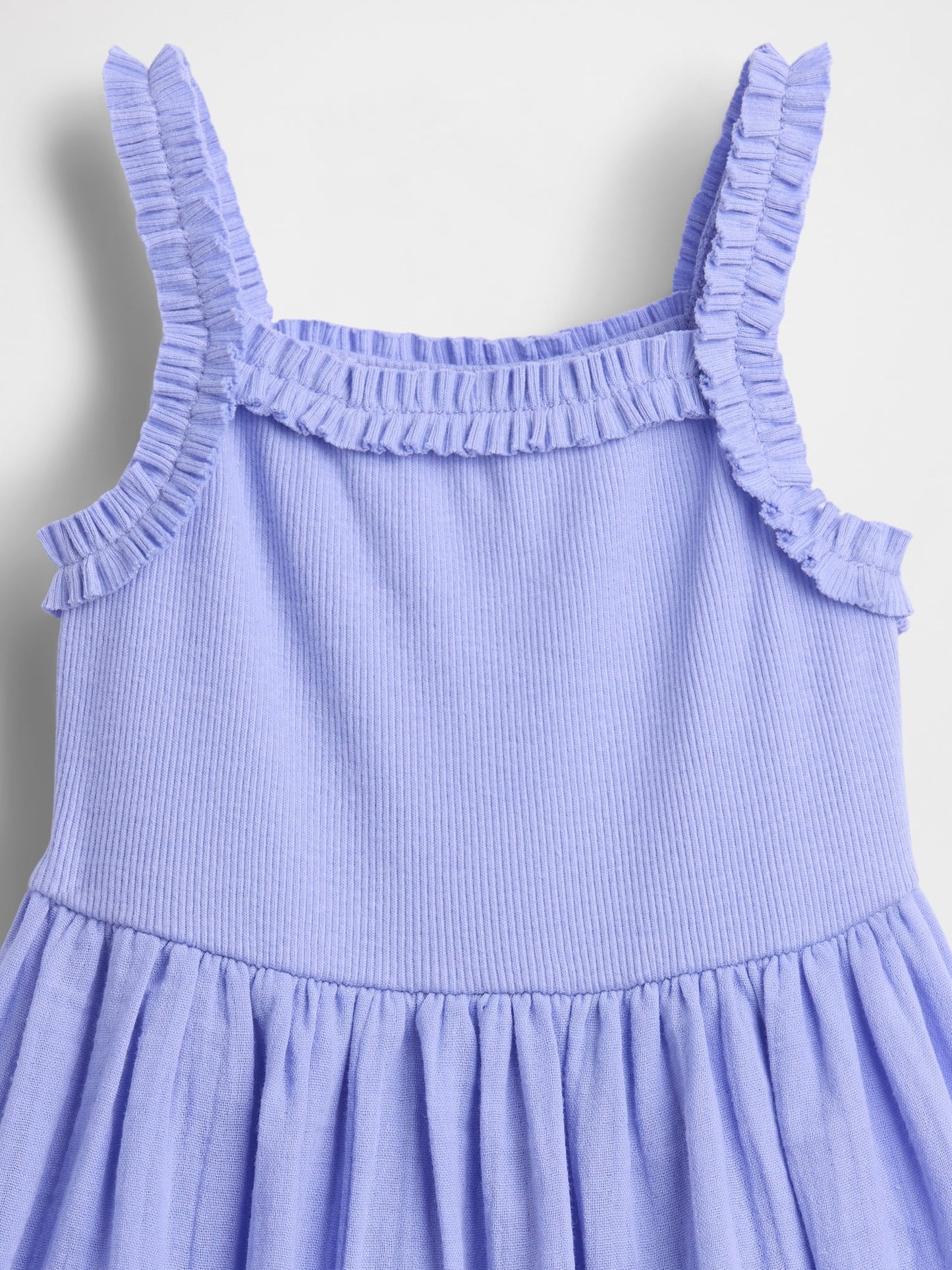 Açık Mavi Mixed Media Apron Elbise