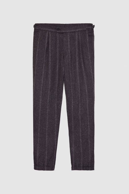 Damat Regular Fit Bordo Çizgili Ipek-yün-kaşmir Karışımlı Takim Elbise
