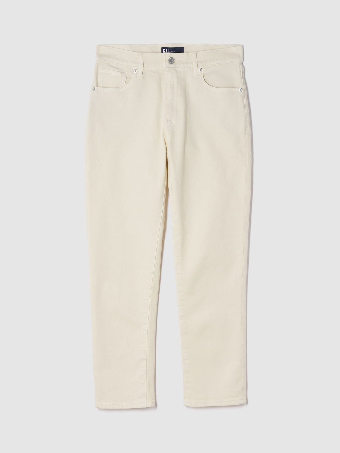 Kırık Beyaz Mid Rise Classic Straight Jean Pantolon