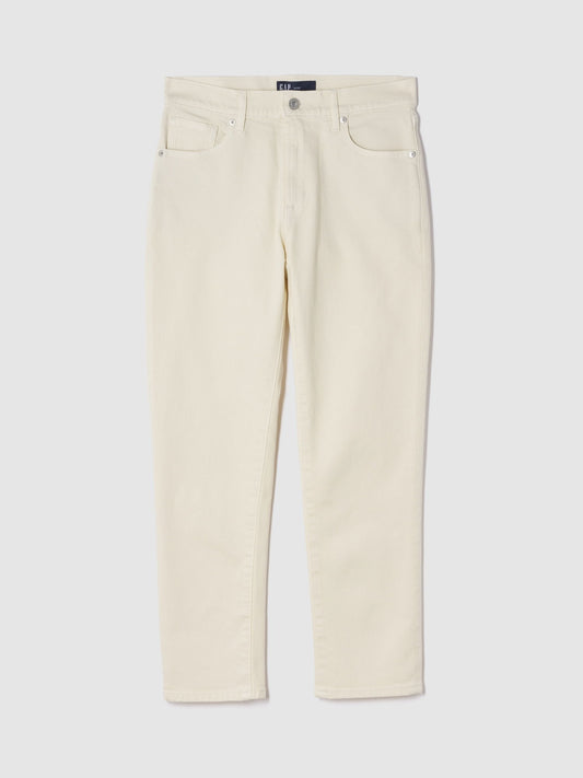Kırık Beyaz Mid Rise Classic Straight Jean Pantolon