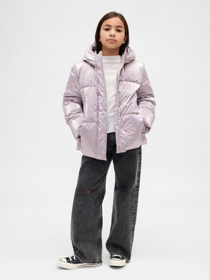 Lila Puffer Şişme Mont