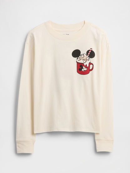 Kırık Beyaz Disney Oversized Grafik Baskılı T-shirt