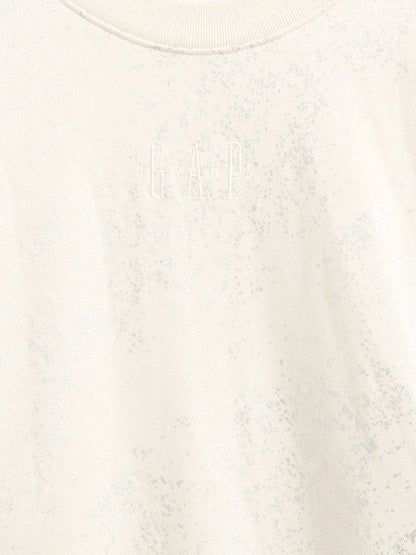 Beyaz Logo Crop Sweatshirt