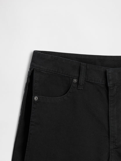 Siyah Mid Rise Twill Side-pleat Şort