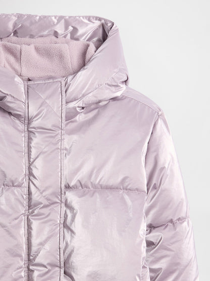 Lila Puffer Şişme Mont