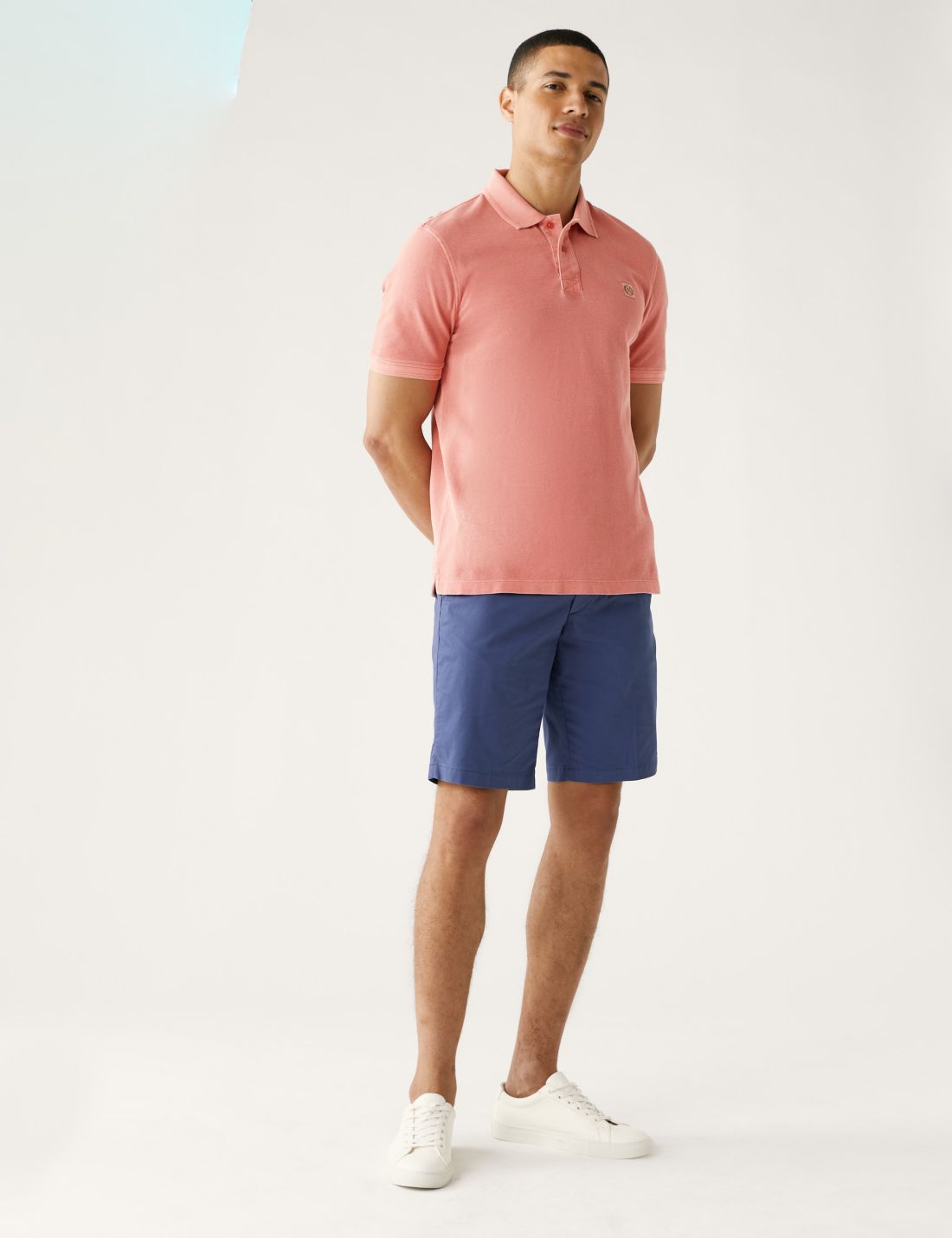 Saf Pamuklu Kısa Kollu Polo Yaka T-shirt