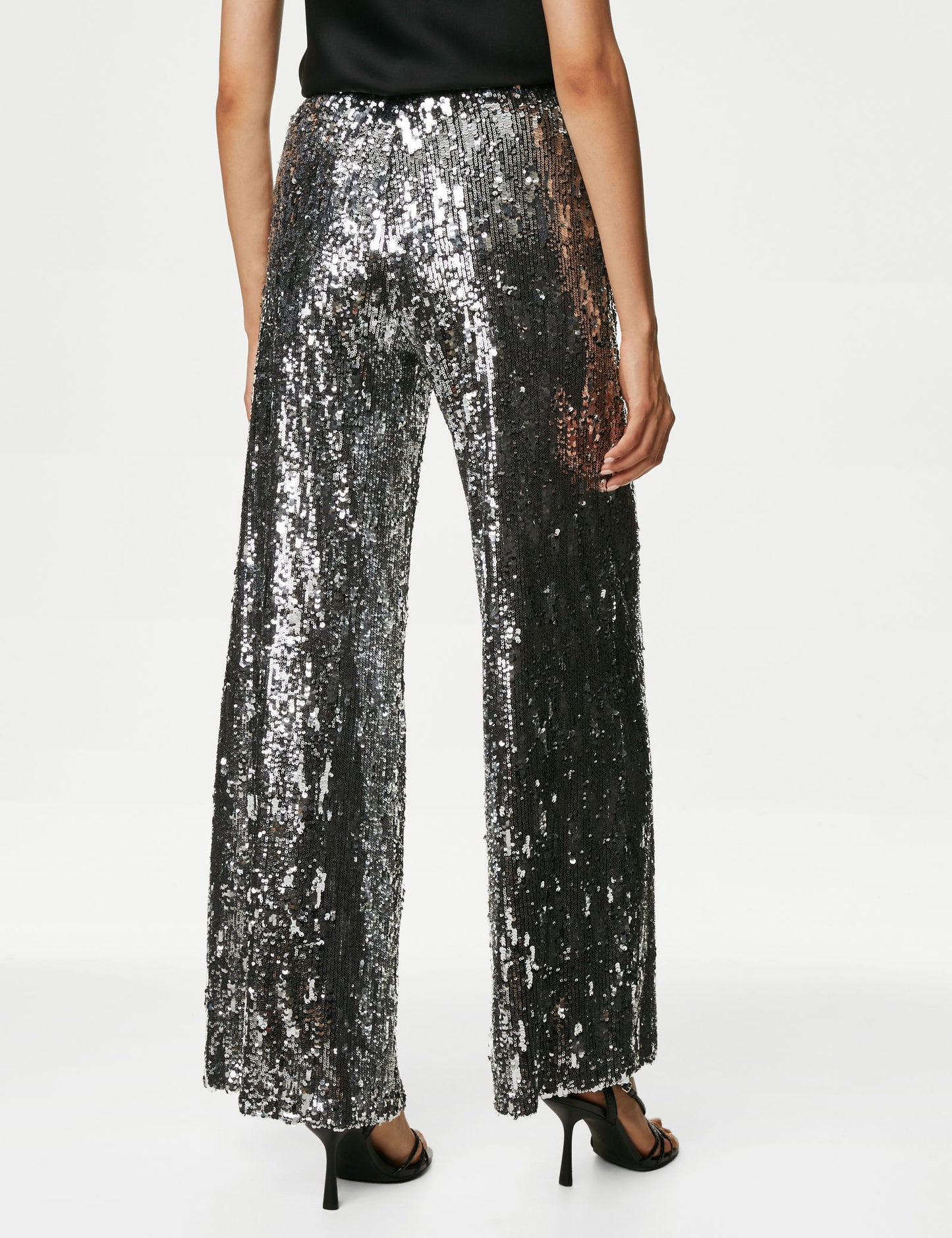 Payetli Wide Leg Pantolon