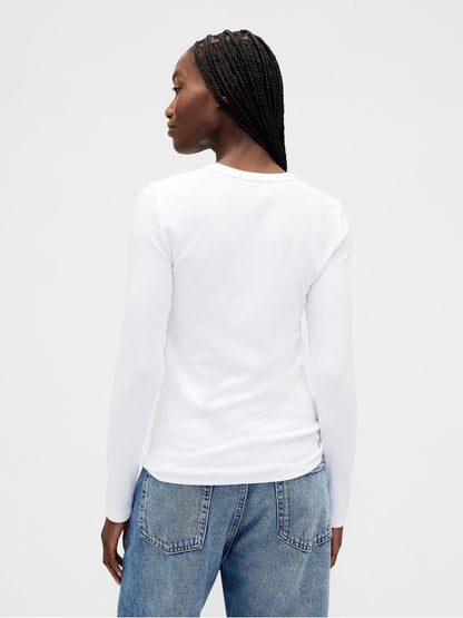 Beyaz Modern Shrunken T-shirt