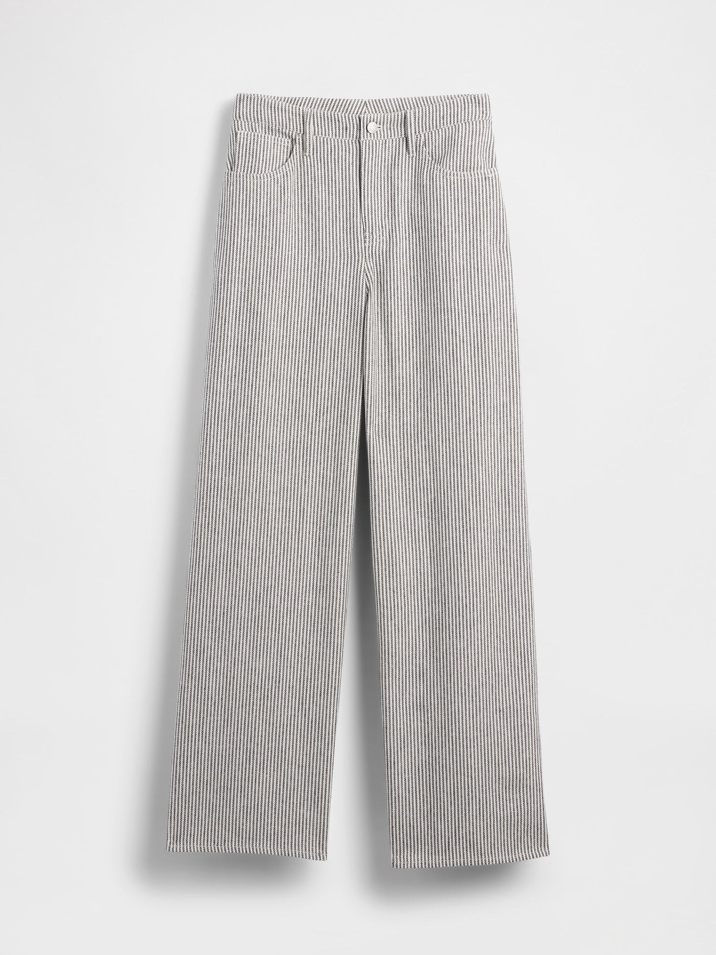 Beyaz Keten-pamuk Karışımı Wide-leg Pantolon