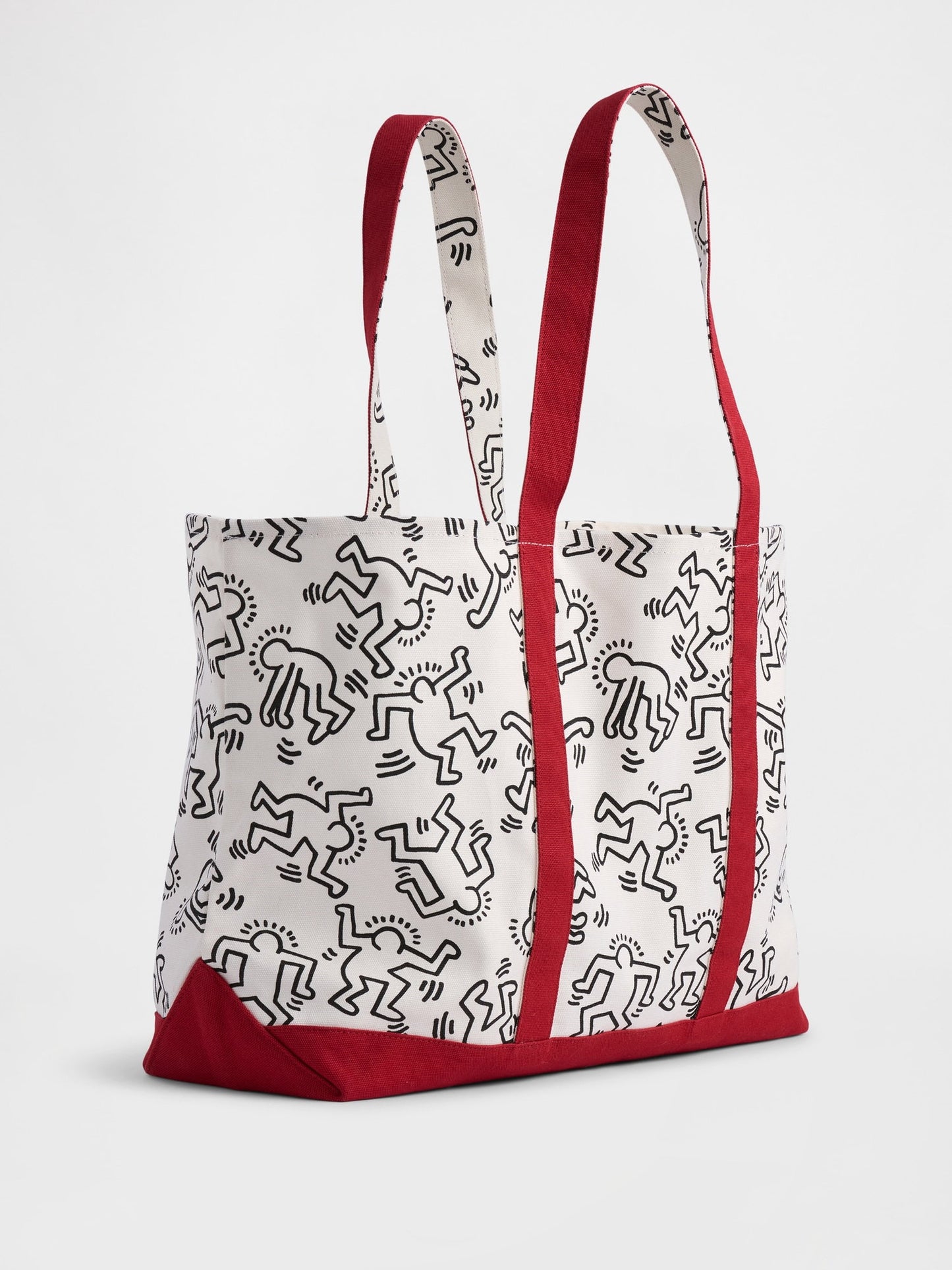 Kırık Beyaz Keith Haring Kanvas Tote Çanta
