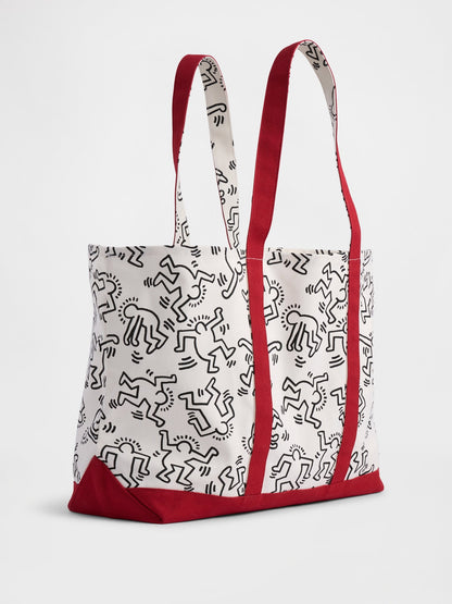 Kırık Beyaz Keith Haring Kanvas Tote Çanta