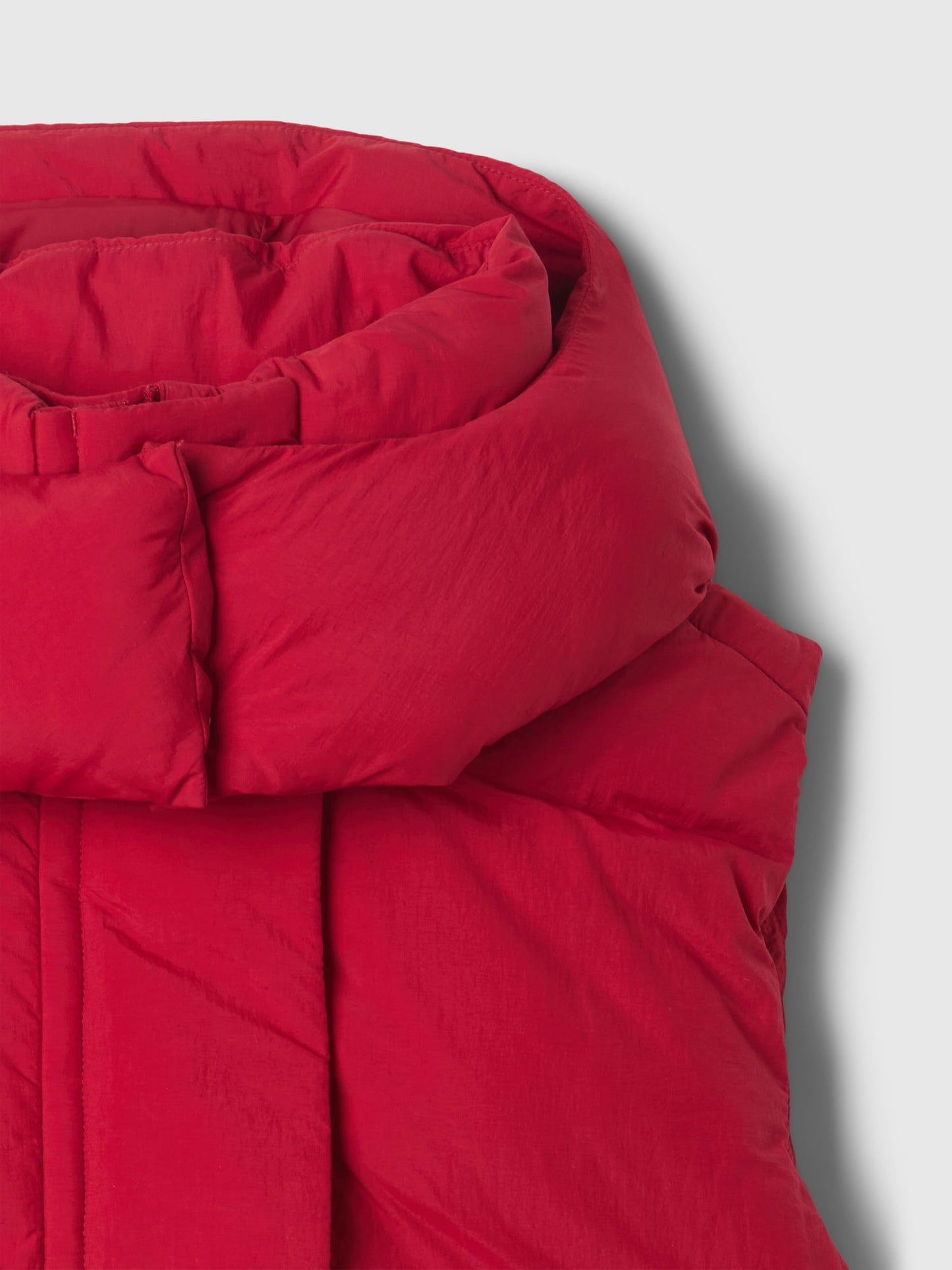 Kırmızı Crop Puffer Şişme Yelek