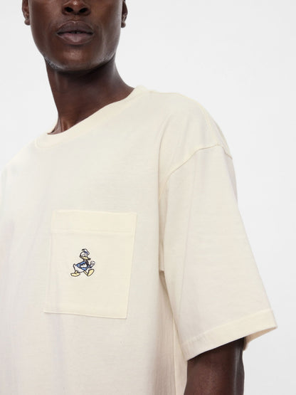 Kırık Beyaz Gap × Disney Heavyweight Cepli T-shirt