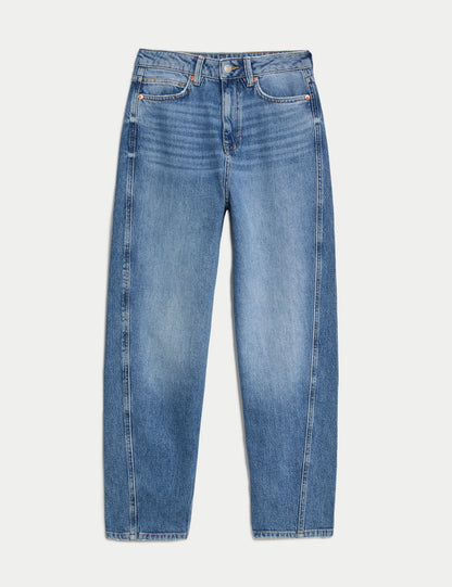 Yüksek Bel Carrot Leg Jean Pantolon