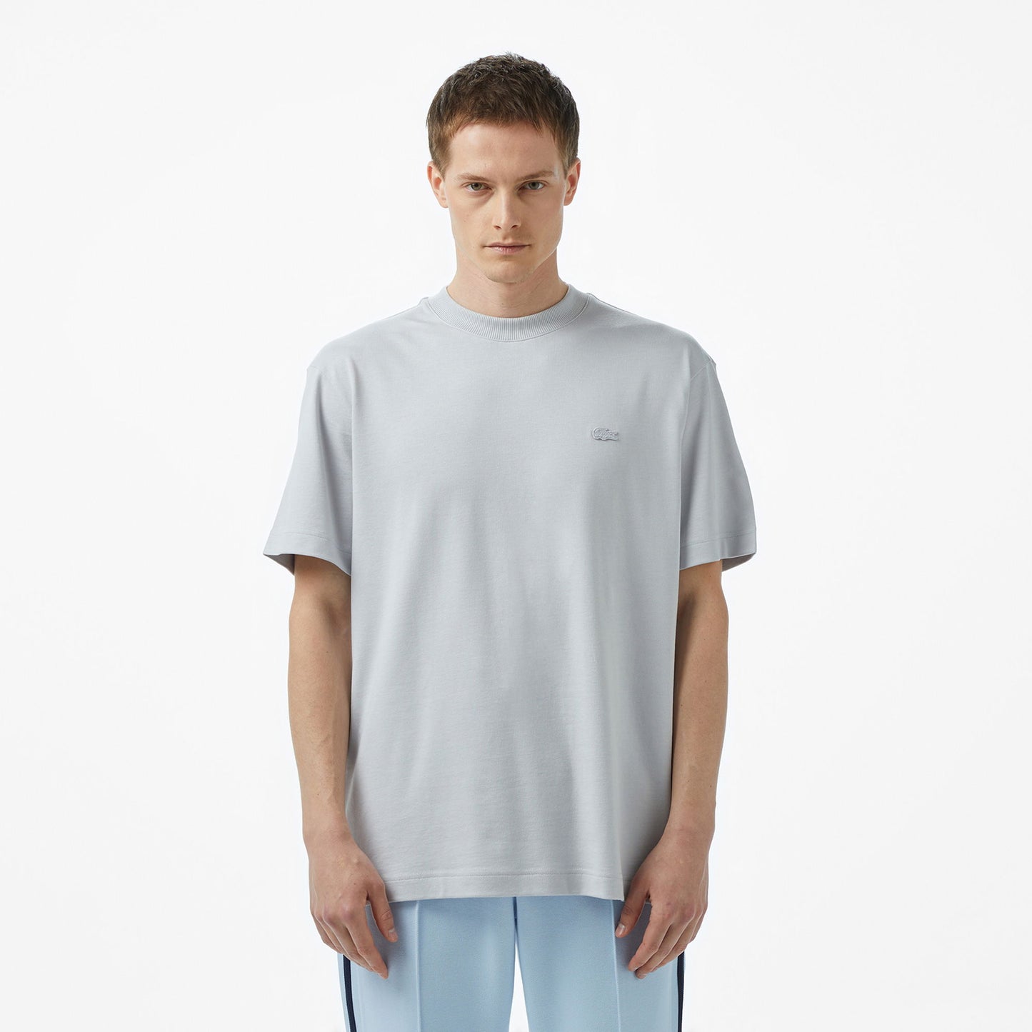 Lacoste Erkek Relaxed Fit Bisiklet Yaka Gri T-shirt