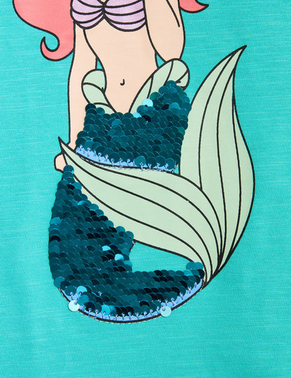 Saf Pamuklu Disney Little Mermaid:trade_mark: T-shirt (2-7 Yaş)
