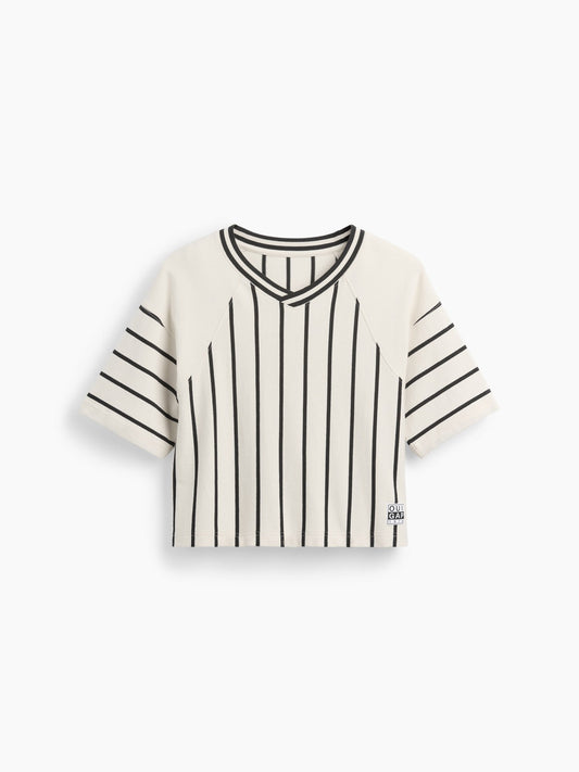 Kırık Beyaz Ouigap Heavyweight Crop T-shirt