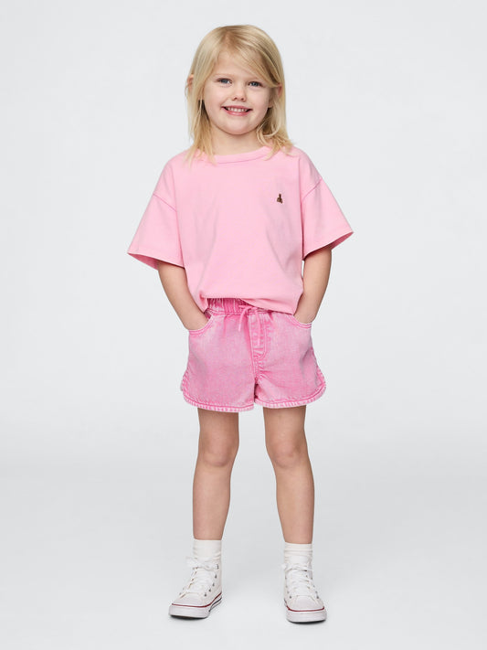 Pembe Ultrasoft Denim Şort