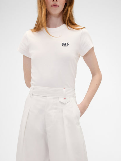 Beyaz Gap × Victoria Beckham High Rise Pileli Arc Pantolon