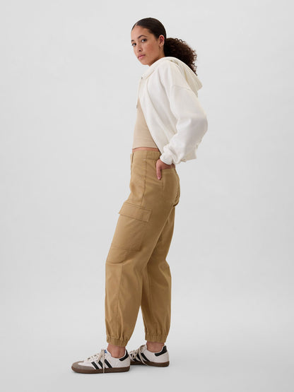 Kahverengi Twill Downtown Jogger Pantolon