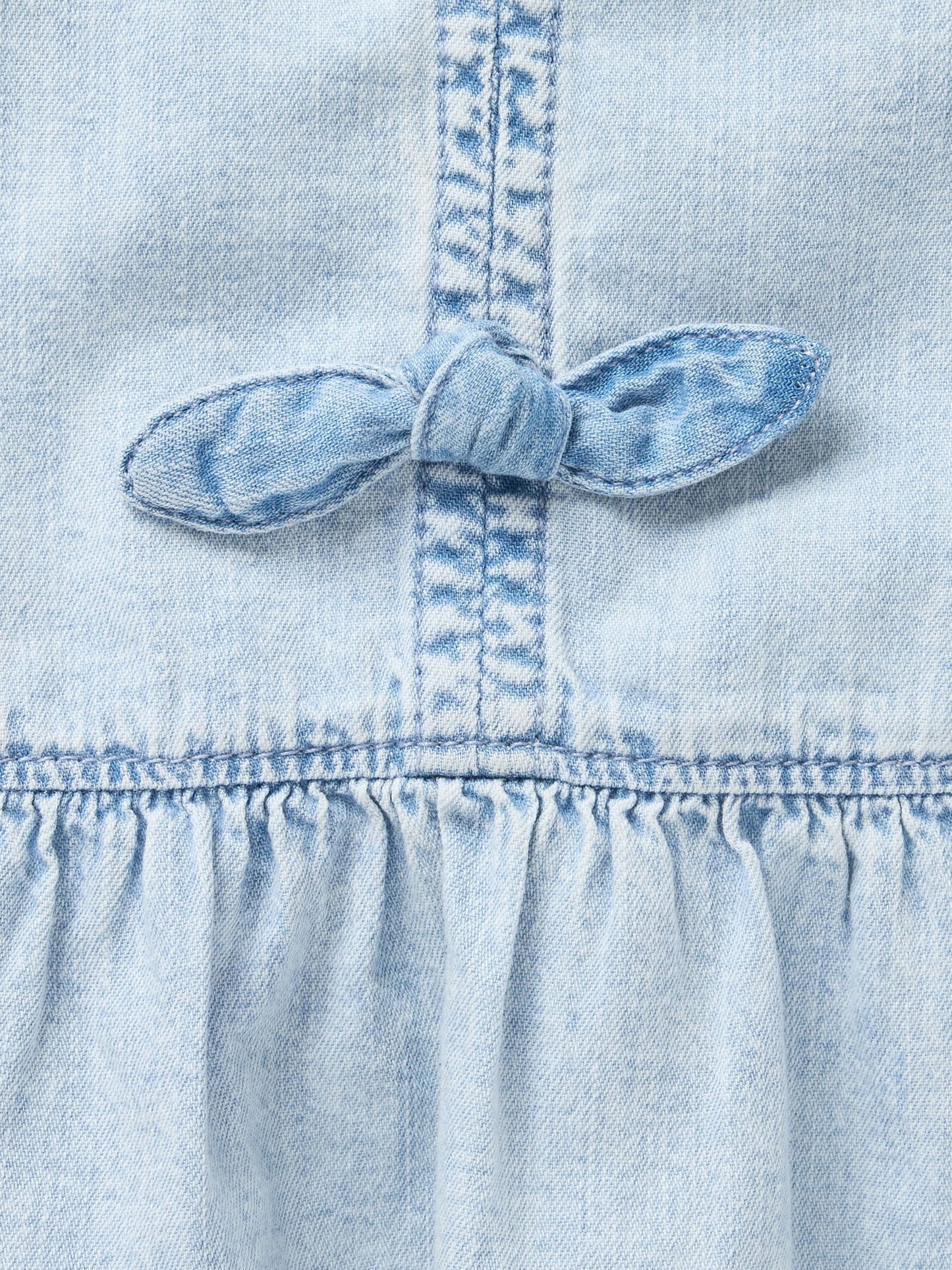 Açık Mavi Denim Fırfırlı Peplum Bluz