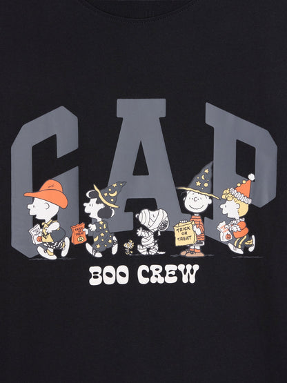 Siyah Peanuts Everyday Soft Relaxed Gap Logo T-shirt