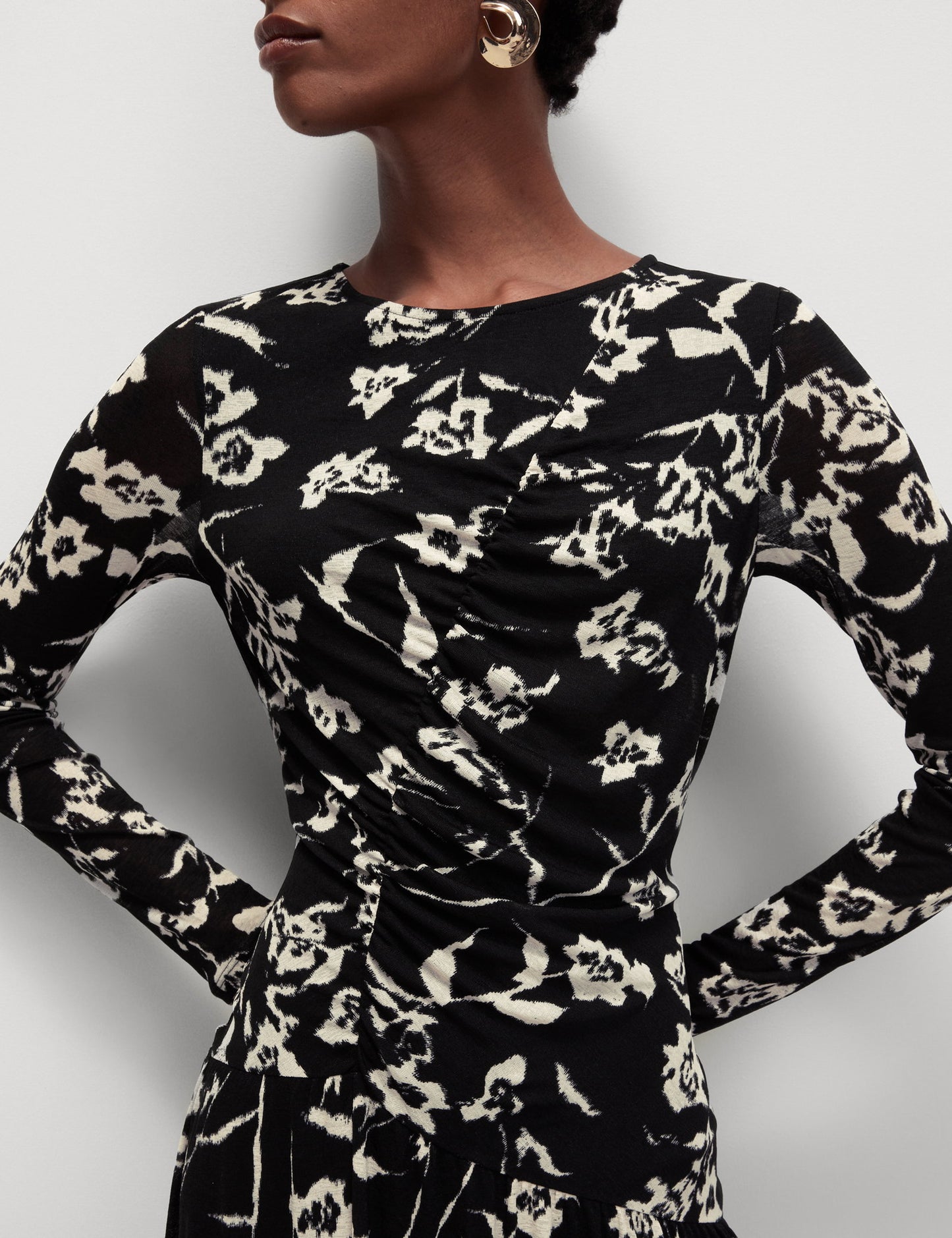 Desenli Jersey Midi Elbise