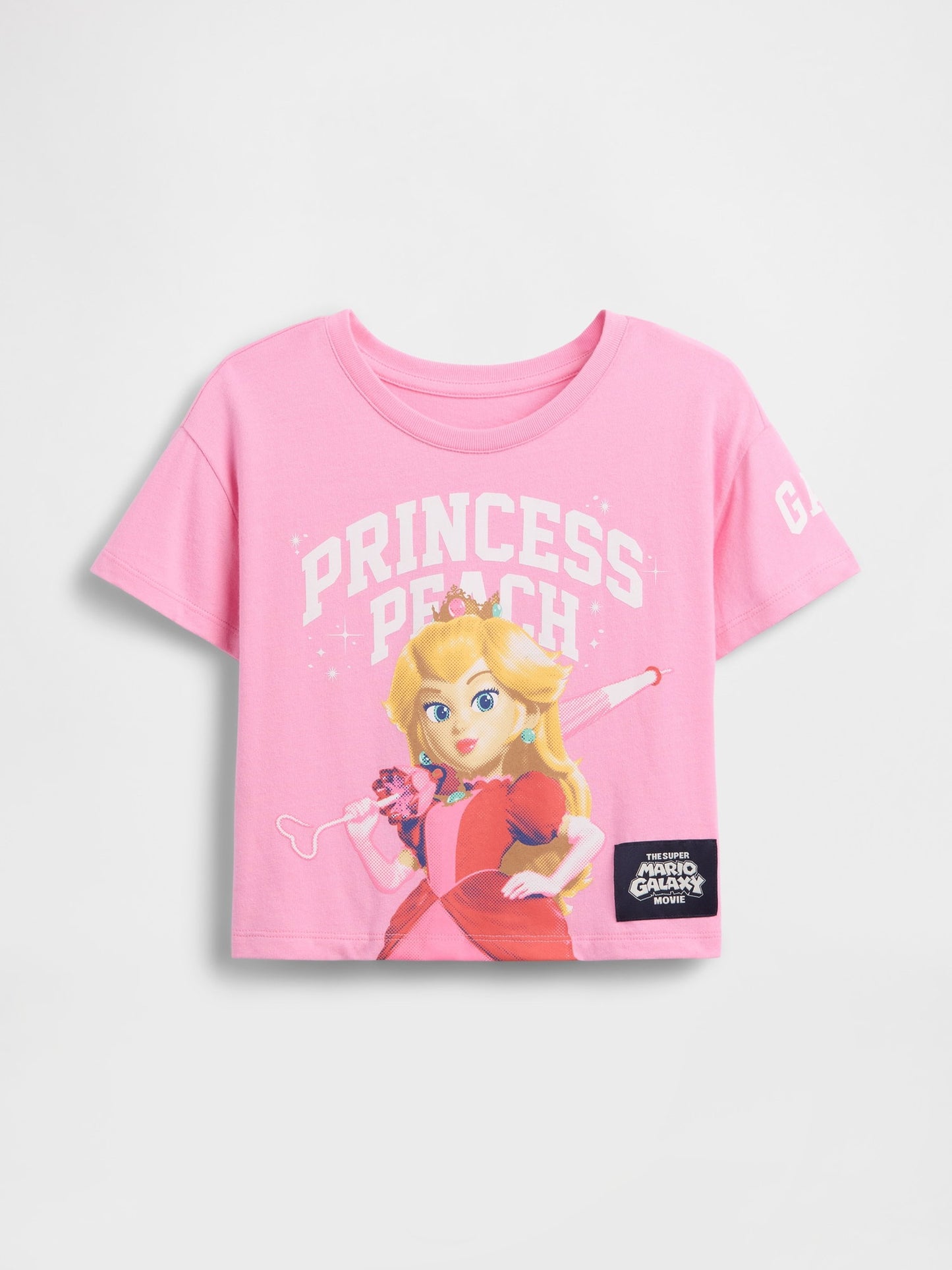 Pembe Princess Peach Grafik Baskılı T-shirt