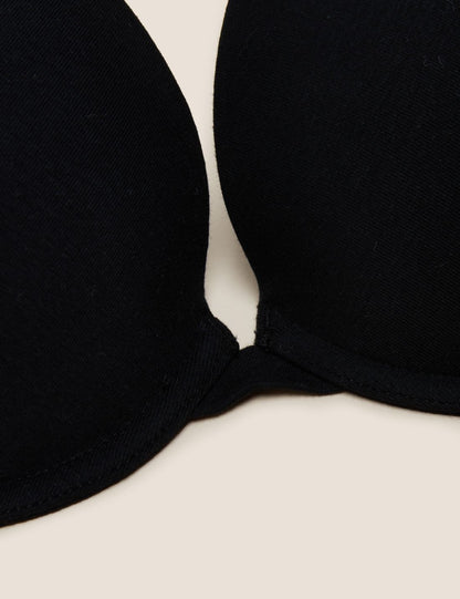 3'lü Pamuklu Push Up T-shirt Sütyeni