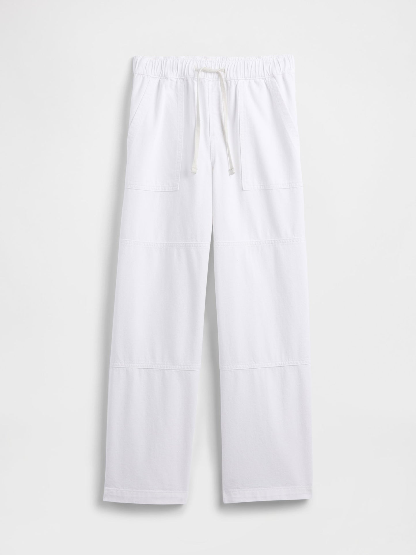 Beyaz Pull-on Wide Leg Jean Pantolon