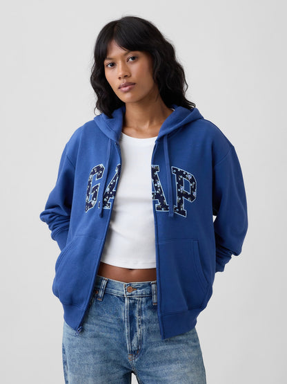 Kobalt Mavisi Gap Logo Fleece Fermuarlı Sweatshirt