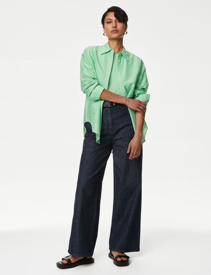 Relaxed Fit Uzun Kollu Ipek Gömlek
