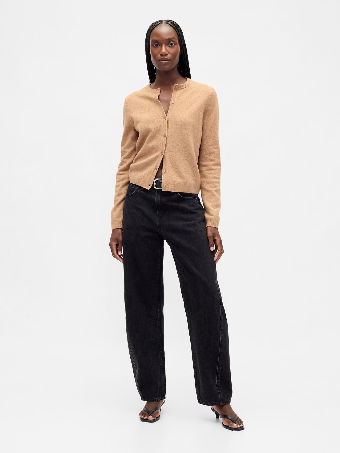Camel Cashsoft Crop Hırka