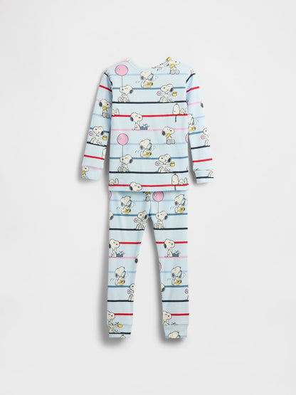 Kırık Beyaz Snoopy Brushed Organik Pamuk Pijama Takımı