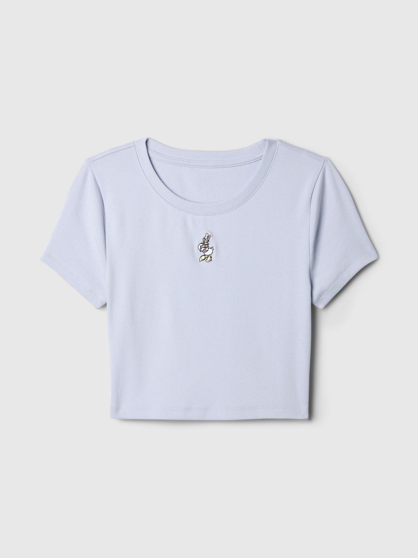 Açık Mavi Gap × Disney Bisiklet Yaka Crop T-shirt