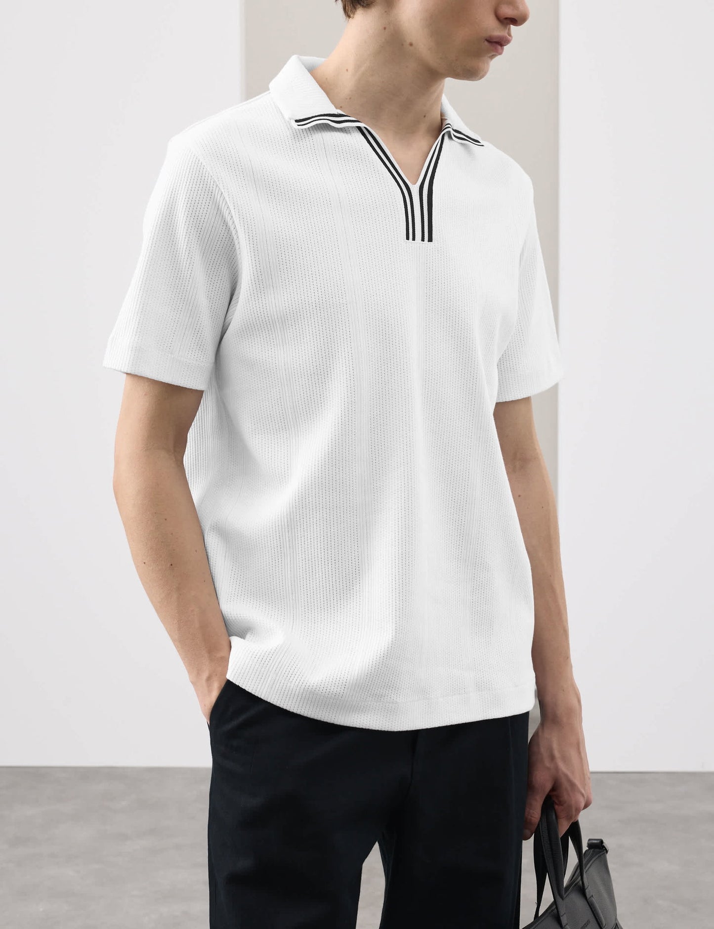 Saf Pamuk Polo T-shirt