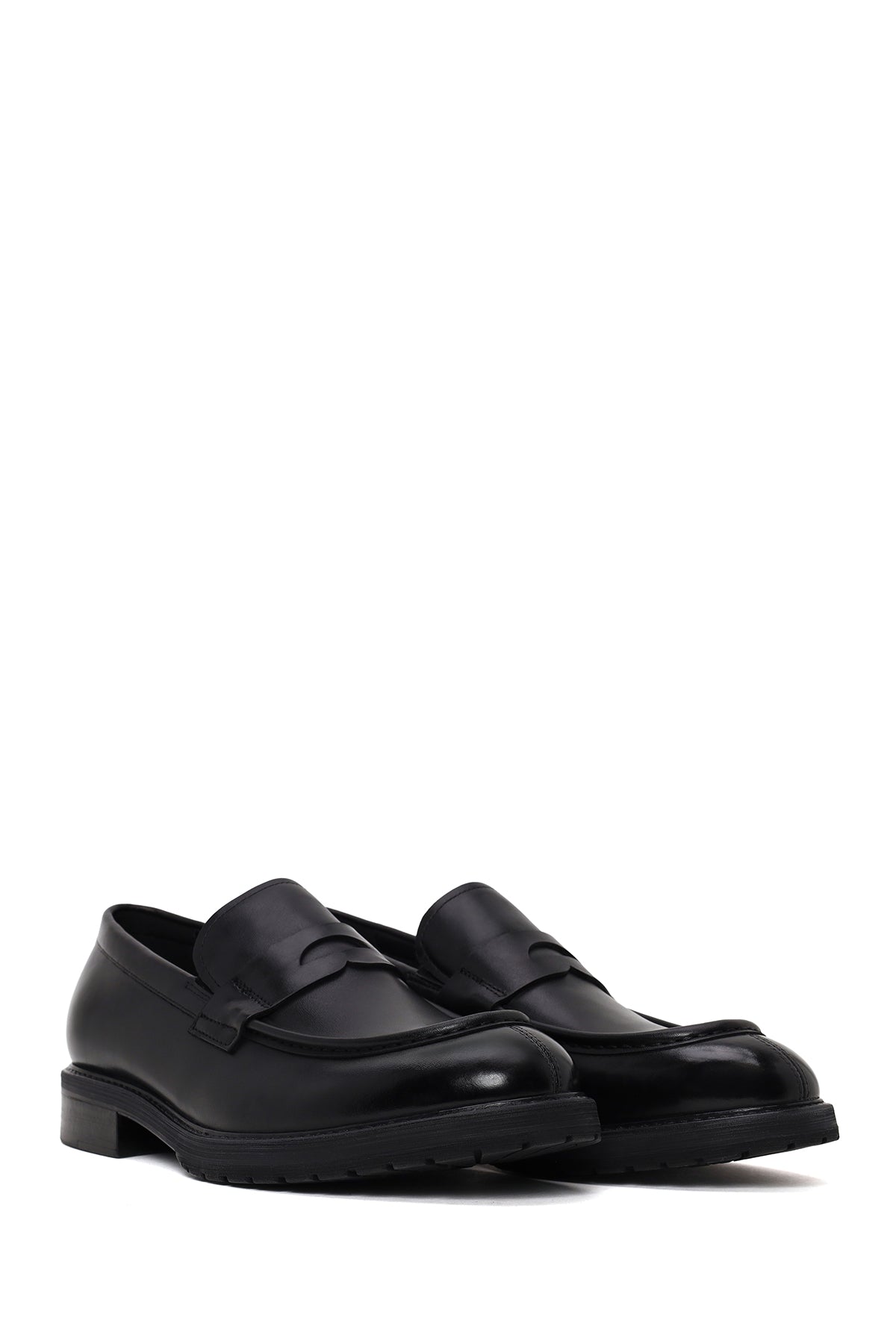 Erkek Siyah Deri Casual Loafer