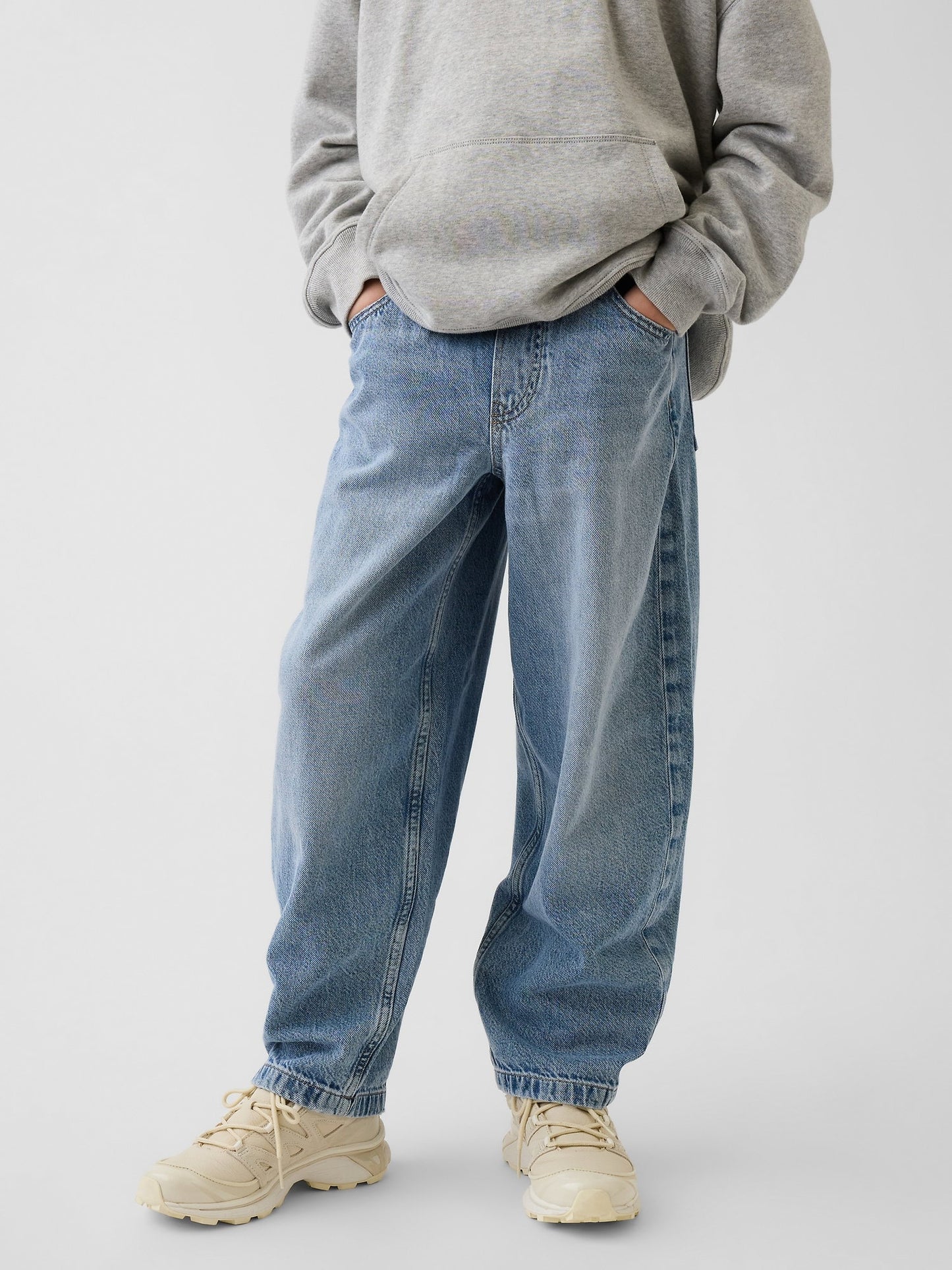 Açık Mavi Ultrasoft Easy Baggy Taper Jean Pantolon