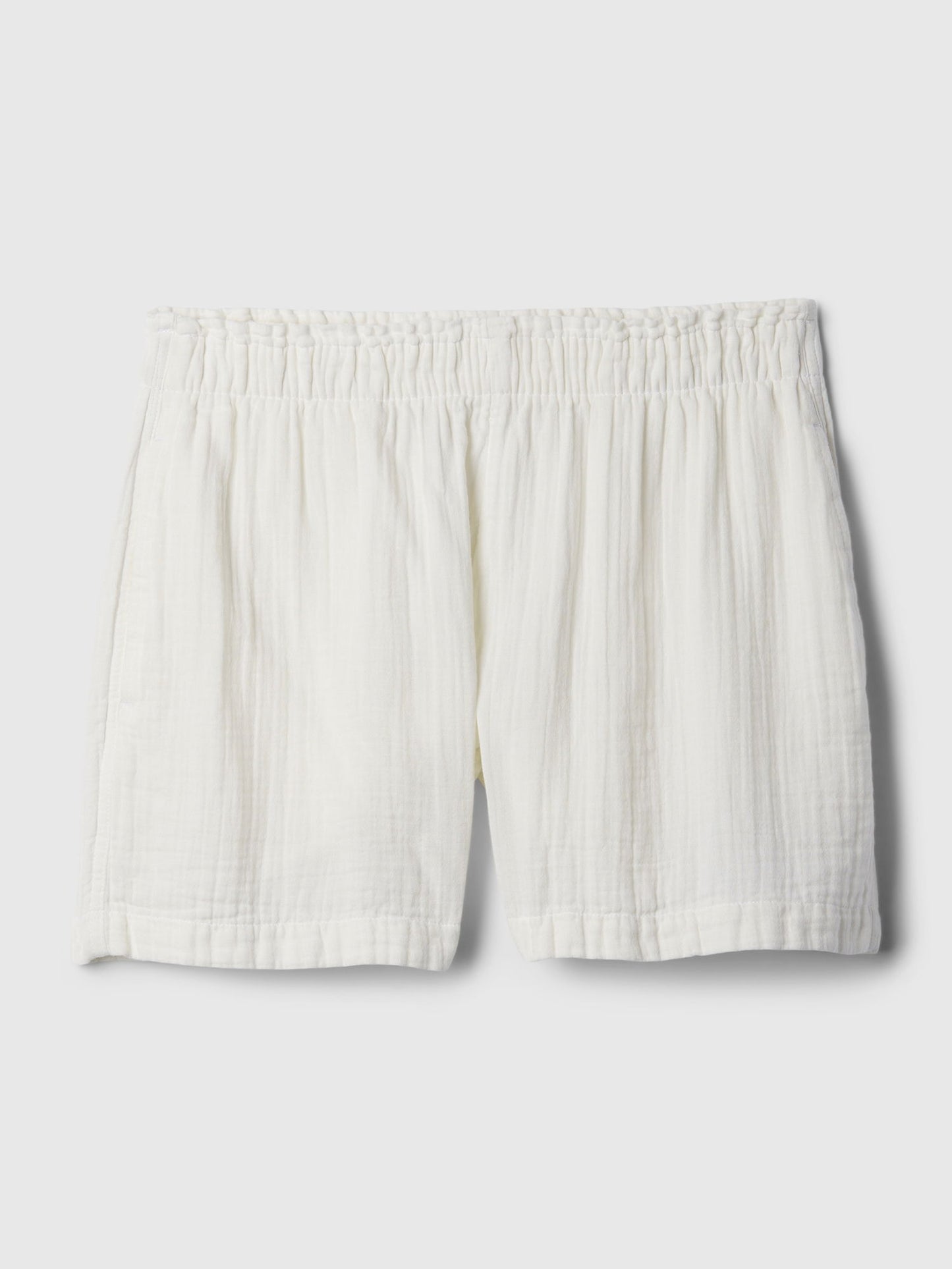 Kırık Beyaz Crinkle Gauze Pull-on Şort