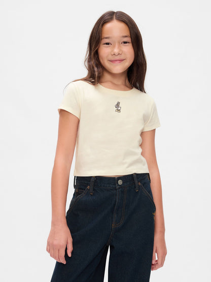 Kırık Beyaz Gap × Disney Işlemeli T-shirt