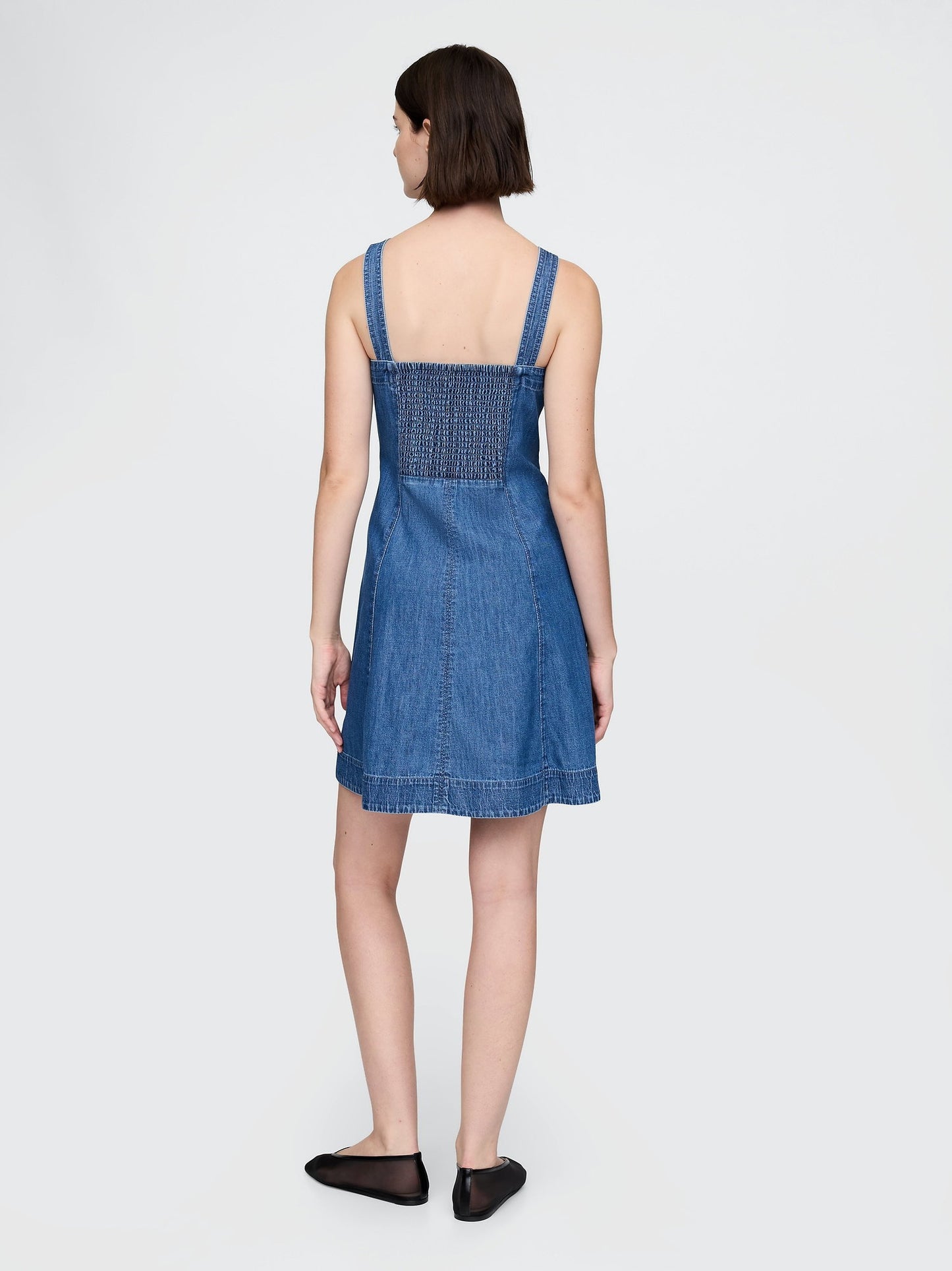Lacivert Denim Mini Elbise
