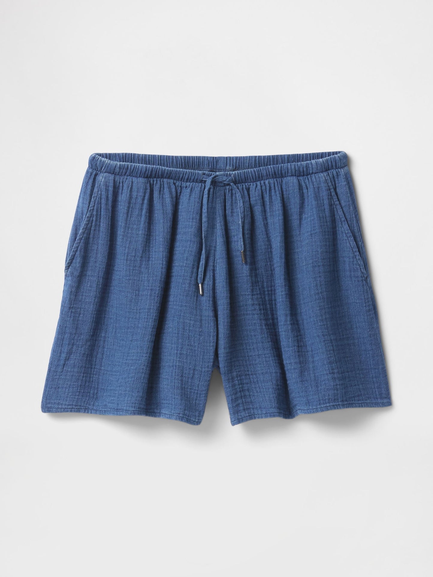 Denim Mavi Crinkle Gauze Denim Şort